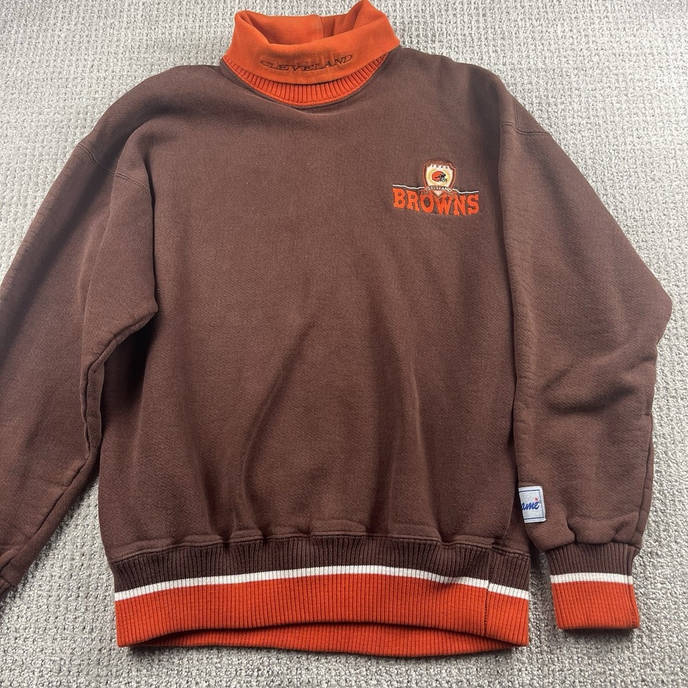 Vintage Cleveland Browns Turtleneck Sweatshirt The Game Embroidered Mens Medium